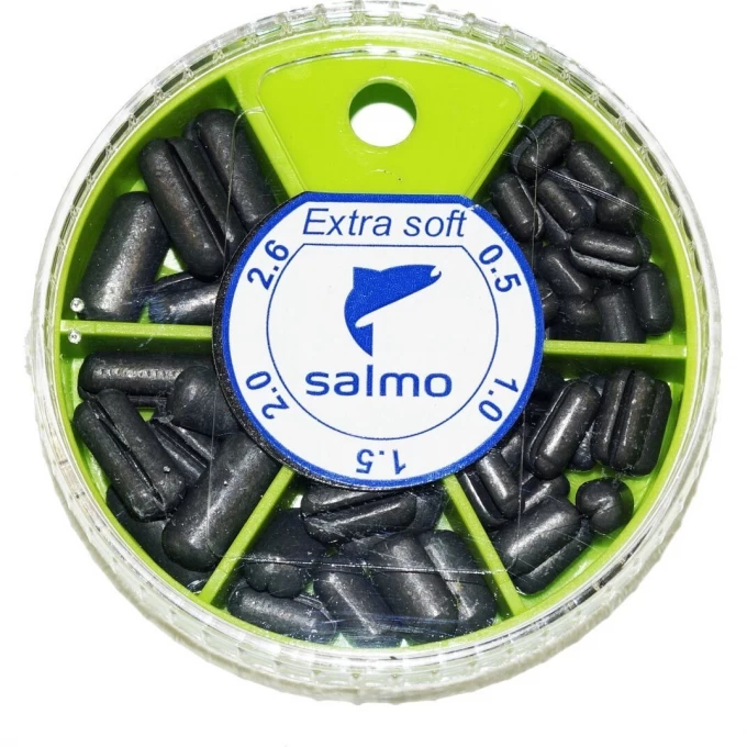 Грузила SALMO Extra Soft малый 5 секций 0,5-2,6г 060г набор 2 1005-S002 Грузила SALMO Extra Soft малый 5 секций 0,5-2,6г 060г набор 2 1005-S002